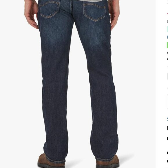 NWT Lee Men's Extreme Motion Regular Boot Jean, cruz, 34Wx34L - Picture 3 of 5